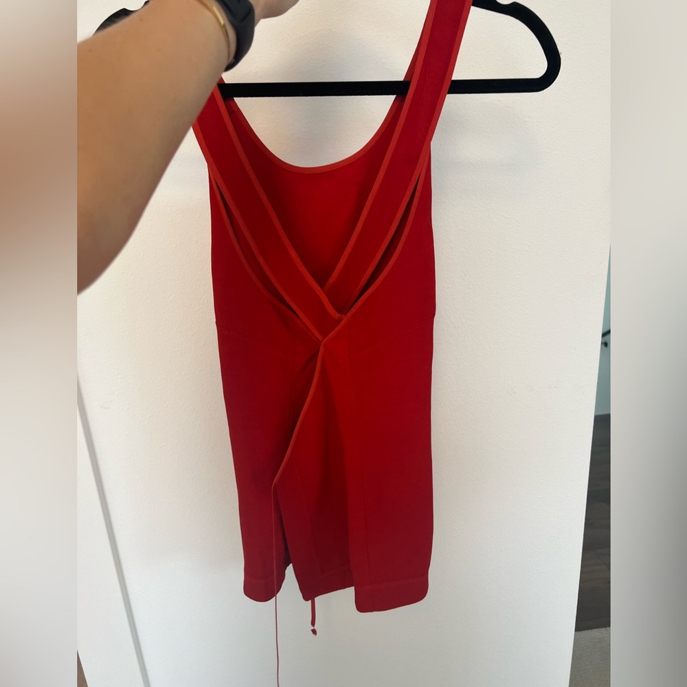 Fun red criss cross willfred top from Aritzia!